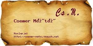 Csemer Máté névjegykártya
