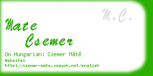 mate csemer business card