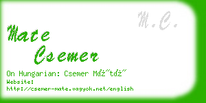 mate csemer business card